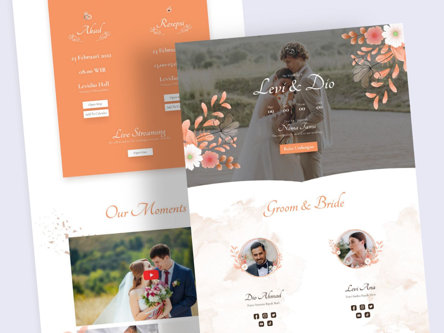 8 Undangan Pernikahan Online dengan Tema Floral